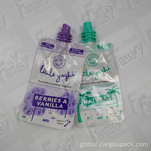 Stand Up Plastic Pouch Packaging Food Printed Plastic Bag Liquid Nozzle Packaging Supplier